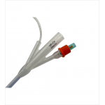 Silicone foley catheter with irrigation cap